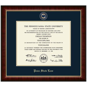 #122 Diploma Frame Penn State Law Masterpiece Medallion Murano (Cherry)